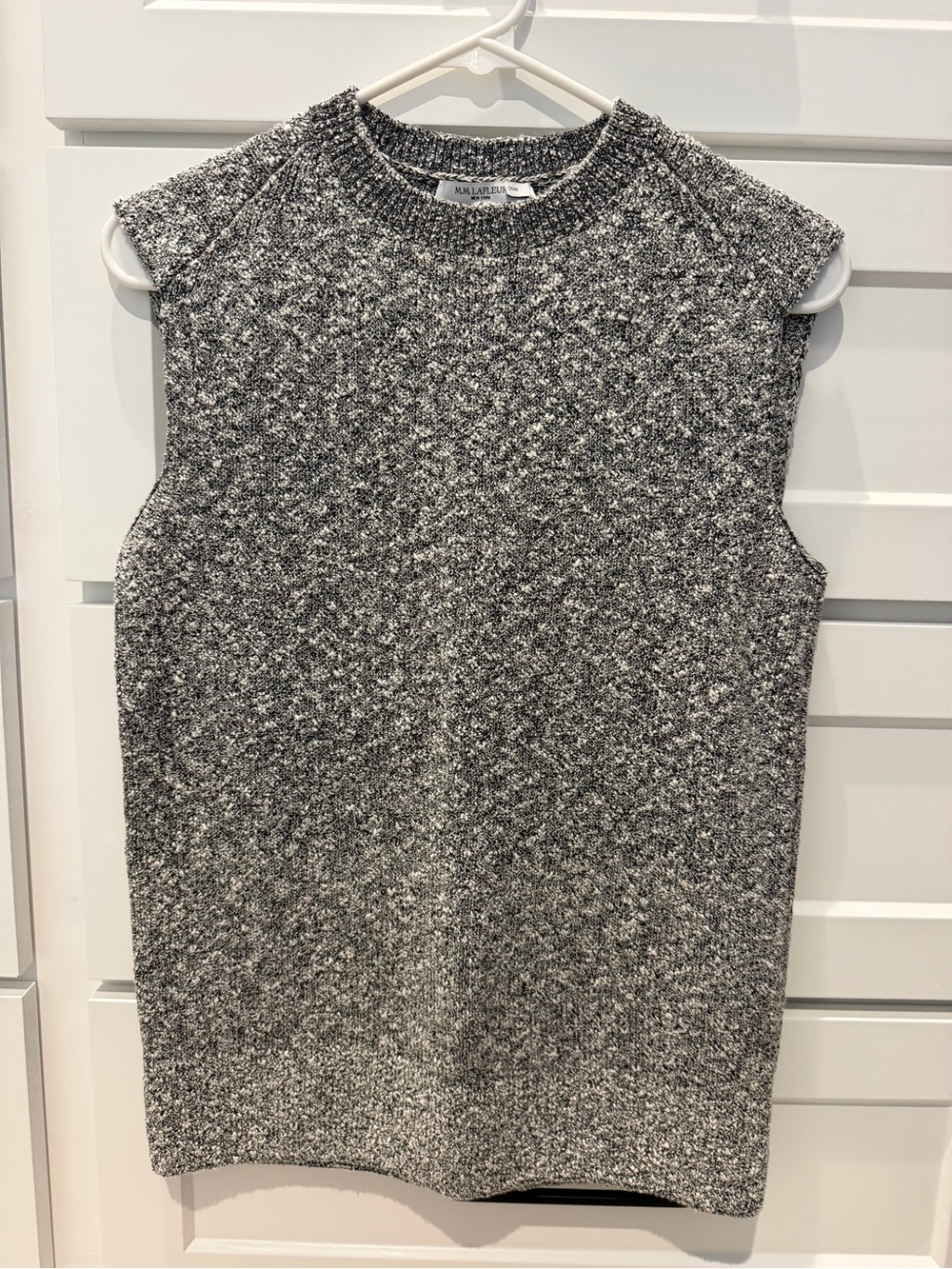 MM. Lafleur Marled Gray Sleeveless Knit Shell